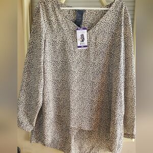 Chelsea & Theodore Leopard Print Women's Top, NWT, XXL